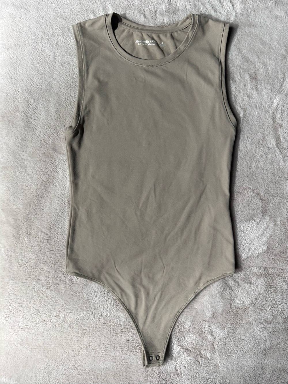 Abercrombie & Fitch Sleeveless Bodysuit in Taupe